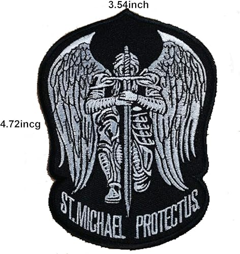 Miniatura 3 de St. Saint Michael Protect Us - Parche bordado táctico militar para operador del ejército con cierres de gancho y bucle, 3.54 x 4.72 pulgadas