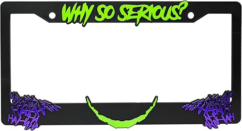 Miniatura 1 de Por qué tan serio para Joker - Marco de matrícula elevado 3D  1 paquete de cubierta para placa de automóvil  Soporte universal para placa de