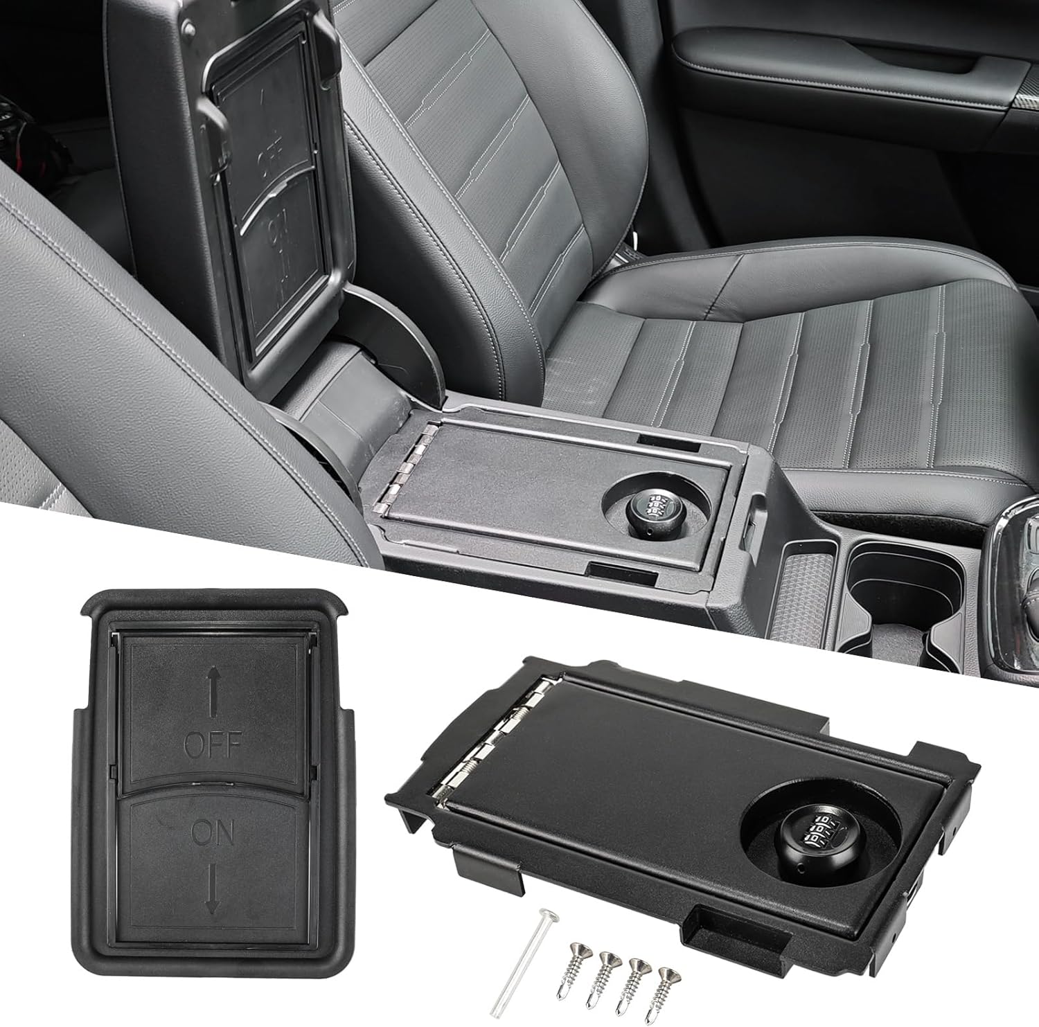 3mirrors Center Console Safe Gun Safe Box with Springs Hinge Compatible with Honda CR-V 2023-2025