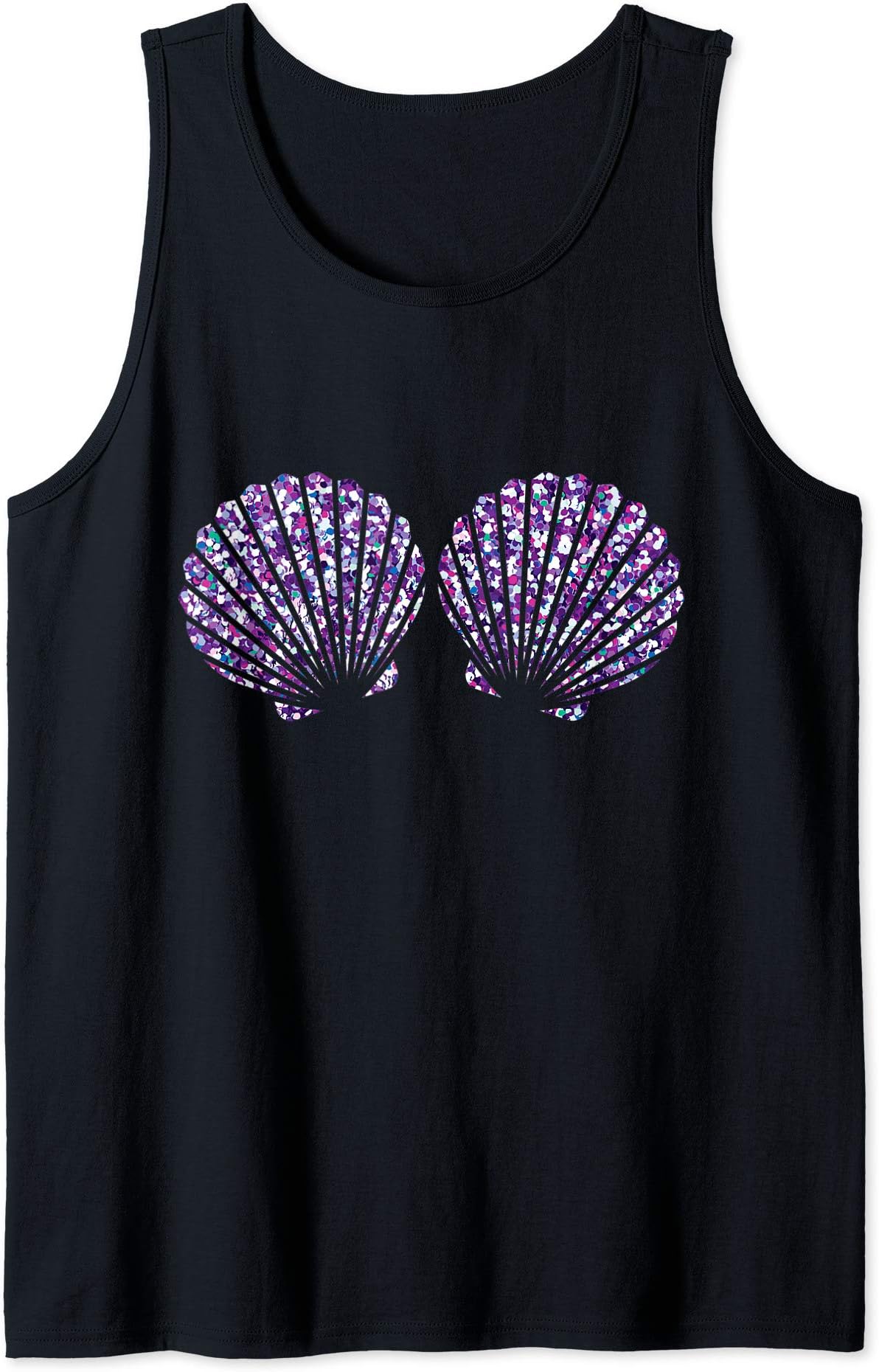 Purple Violet Shells Mermaid Bra Tank Top