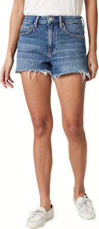 Mavi Rosie Womens High Rise Jean Shorts, Denim High Waisted Boyfriend Shorts for Women