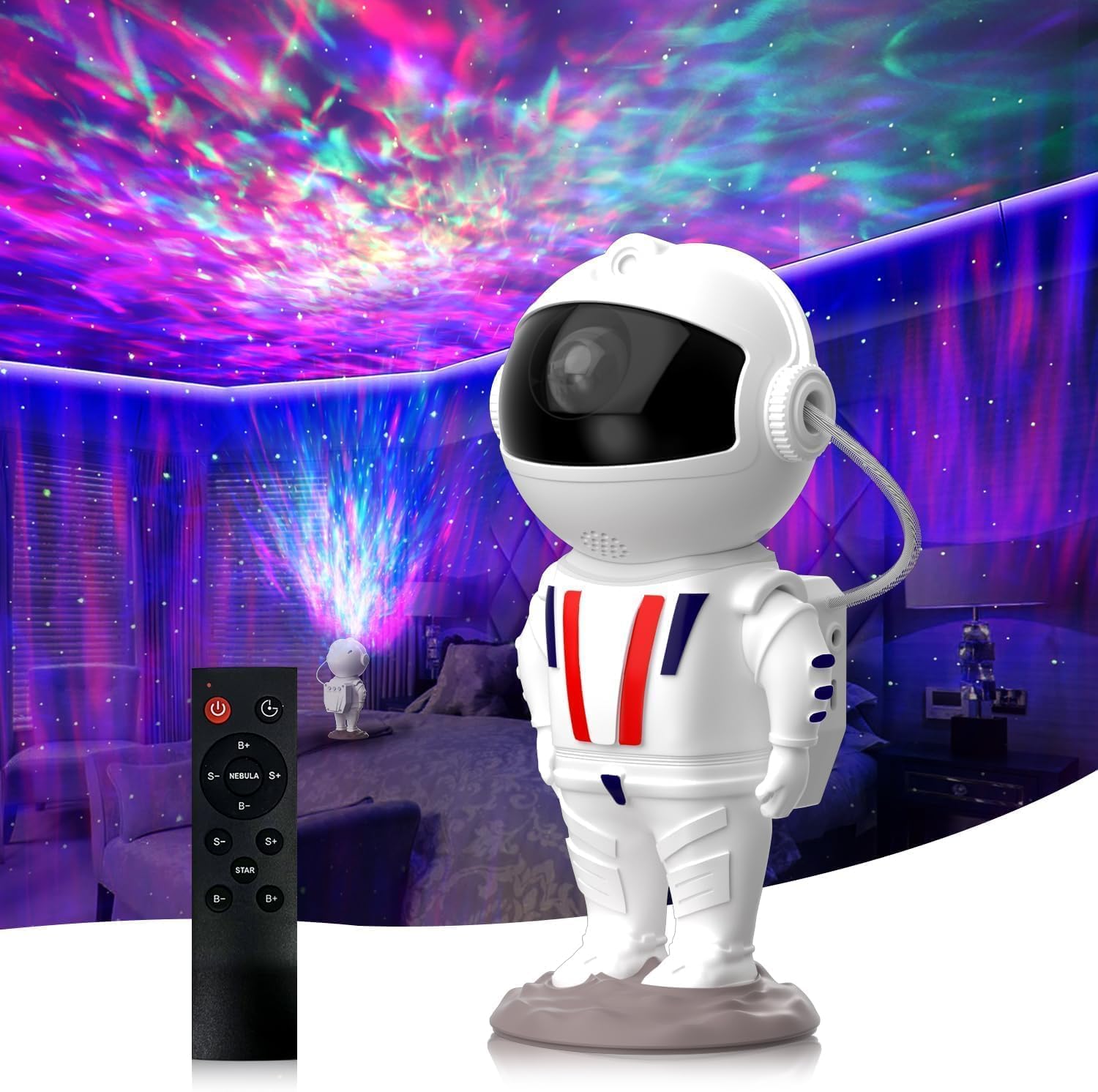 Astronaut Galaxy Projector?Night Light for Kids?Star Projector with Timer and Remote Control, Starry Nebula Ceiling LED Lights for Bedroom, Gifts for Girls and Teens