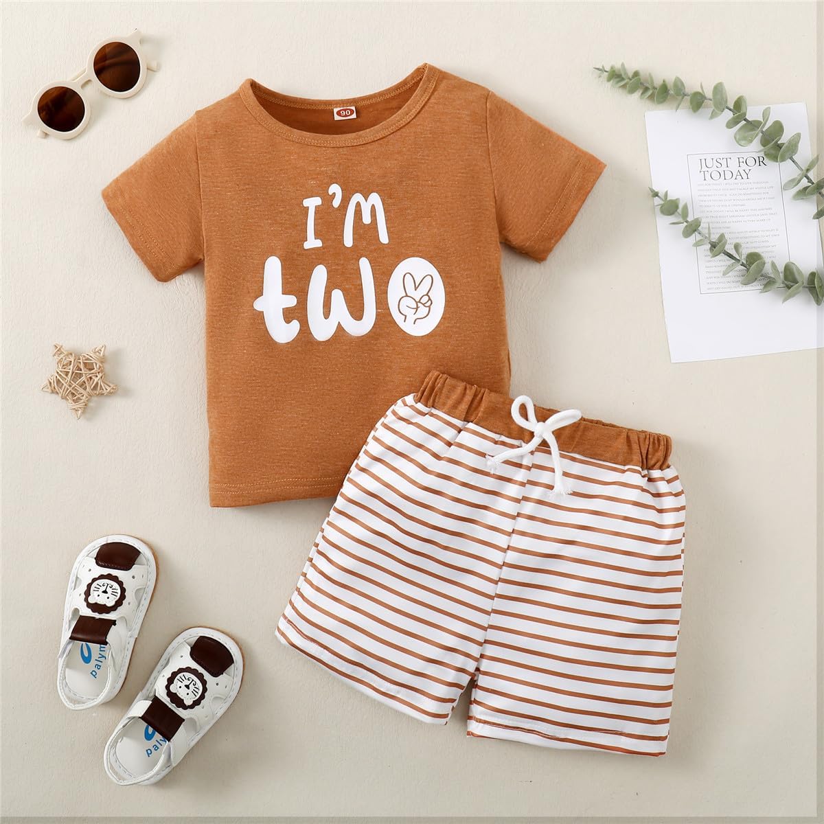 Toddler Boy 2nd Birthday Outfit,Im Two Shirt+Short Pants,Boy 2 Years Old Birthday Clothes - Image 6
