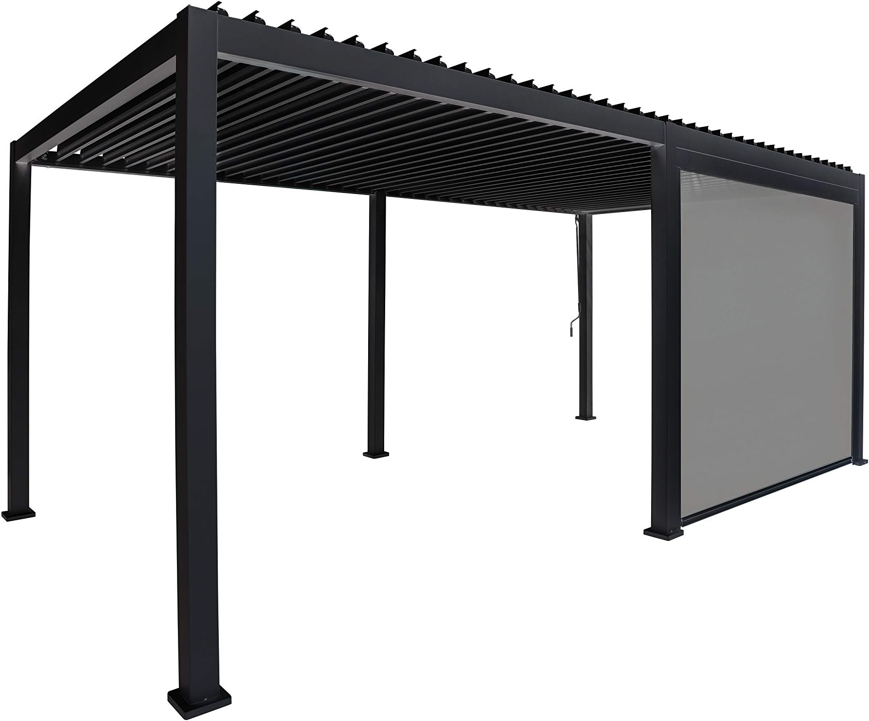 SORARA Mirador Adjustable Sun Shade Privacy Screen Panel with 3 Sided Aluminum Track for Outdoor, Patio, Awning, Pergola or Gazebo 10'x10' or 10'x20' in Black