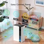Dehumidifier, Quiet Dehumidifiers for Home for Small Spaces up to 800 sq.ft., 102oz Water Tank, Auto Shut-Off, Timer, 7-Color Light, Portable Dehumidifier for Bedroom, Bathroom, RV, White