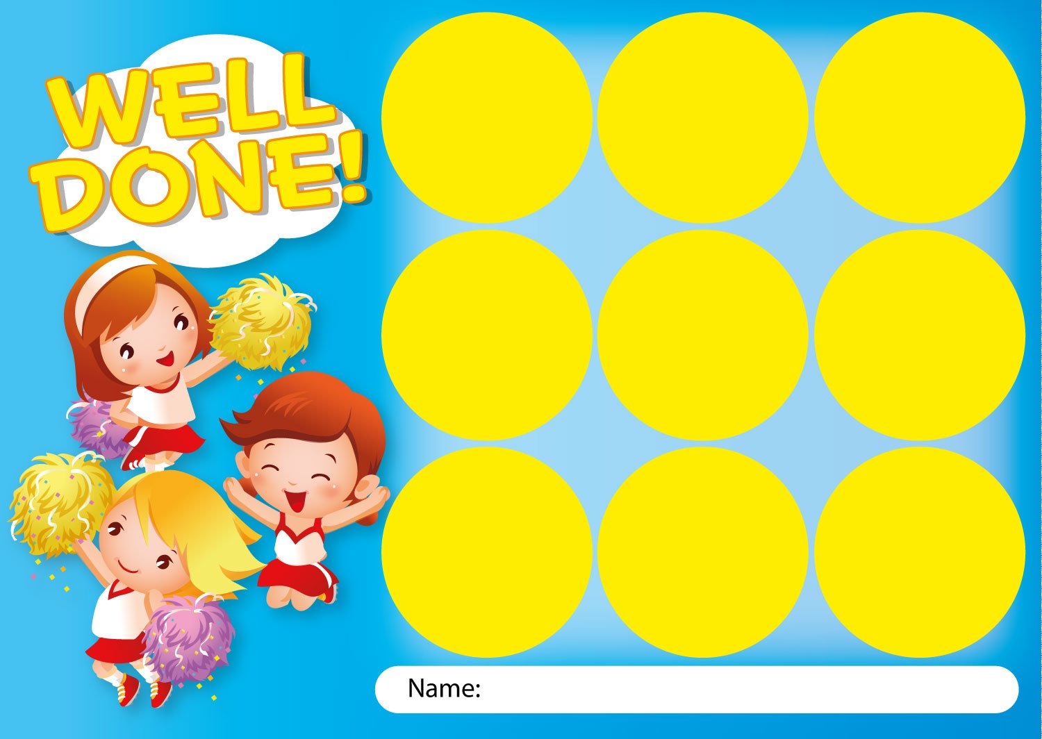 Ezstickers Sticker Reward Charts, Cheerleader Design, Schools, Teachers Or Parents