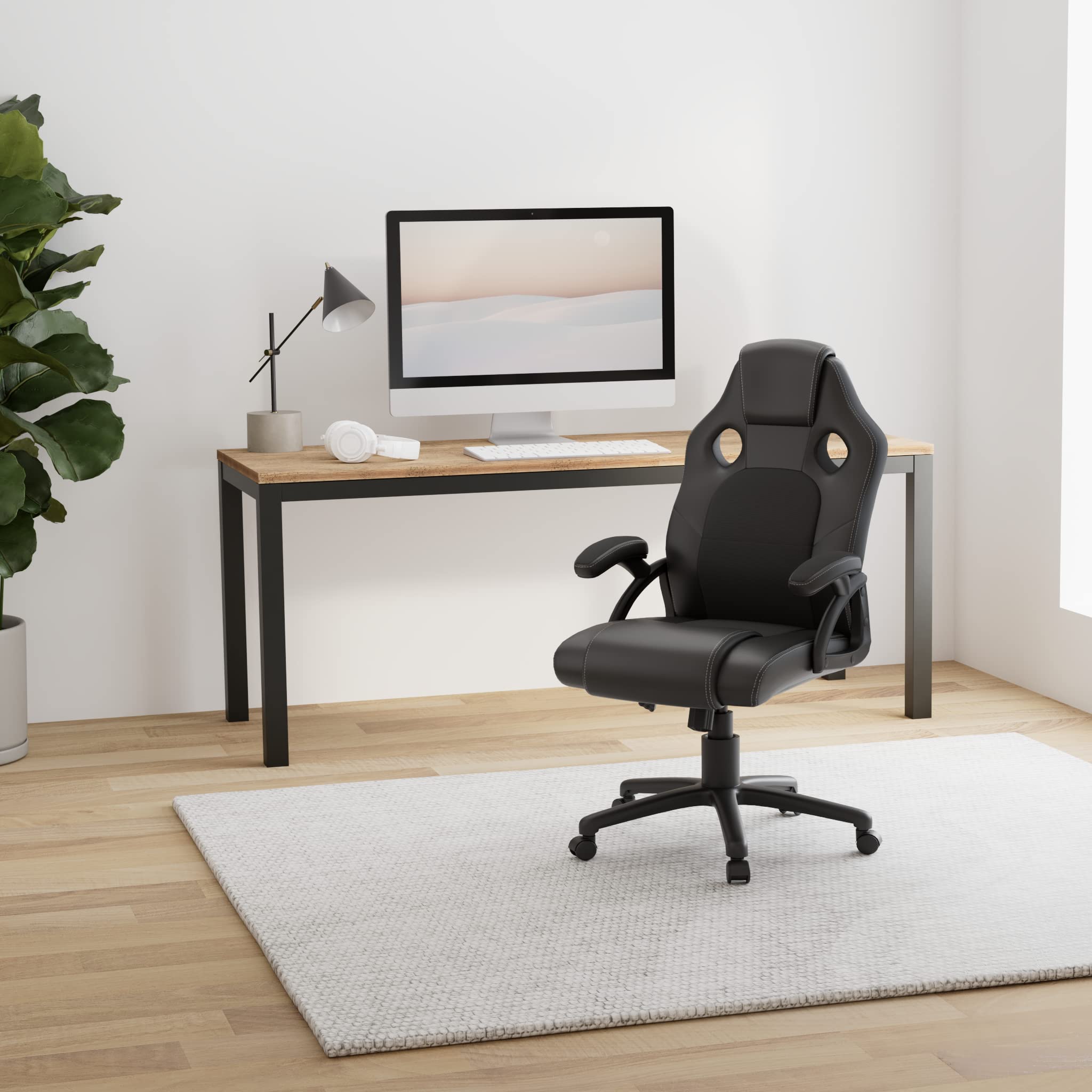 tectake® Chaise Gaming Chaise de Bureau Fauteuil de Bureau Fauteuil pivotant Design 360°, Siege Ergonomique, Fauteuil avec Accoudoirs, Rembourrage épais, Roulette, Hauteur réglable, Teletravail