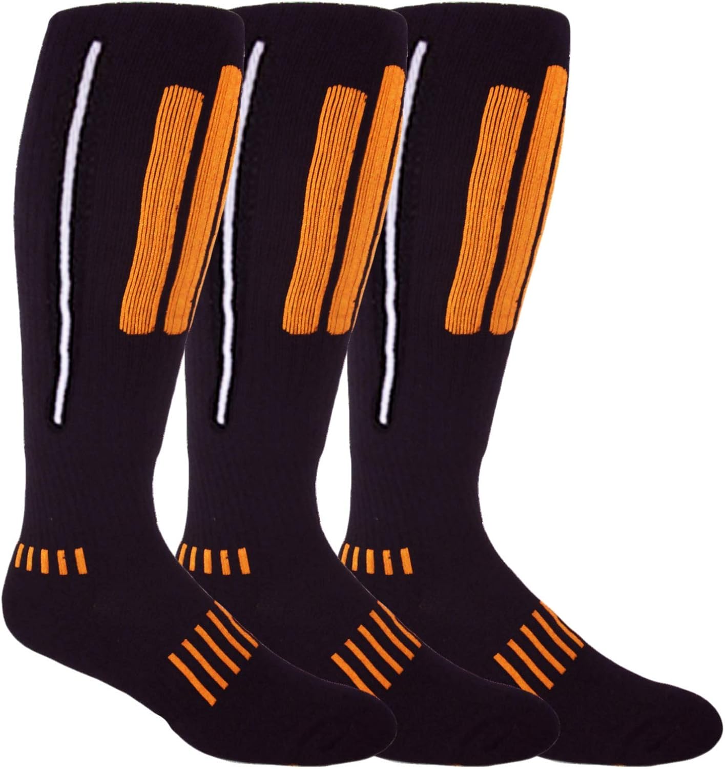 MOXY Socks 3-Pack Black Orange White APeX Fitness Knee-High Socks – High-Impact Training Socks, Locked-In Knee-High Coverage, and Durable Performance for Men & Women
