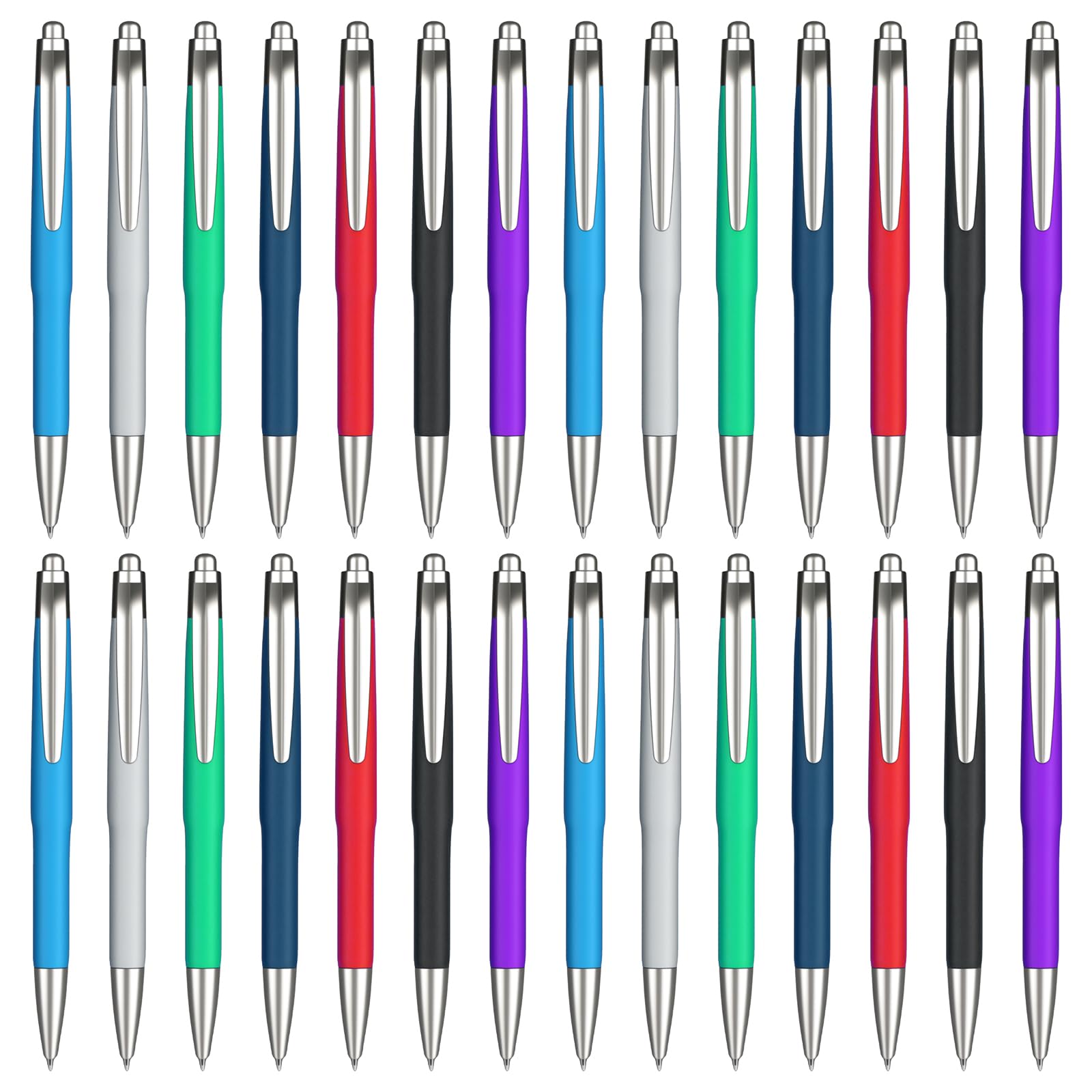 XTDMJ Pack of 100 Ballpoint Pens, High-Quality Retractable Ballpoint Pens, 8 Random Colours, Ergonomic Ballpoint Pen, Non-Slip, Easy and Soft Writing, Ballpoint Pen Set, Colourful