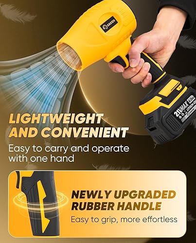 Miniatura 5 de Saker Soplador de hojas inalámbrico de mano, limpiador de polvo portátil de 180000 rpm, plumero de aire comprimido con velocidad ajustable para
