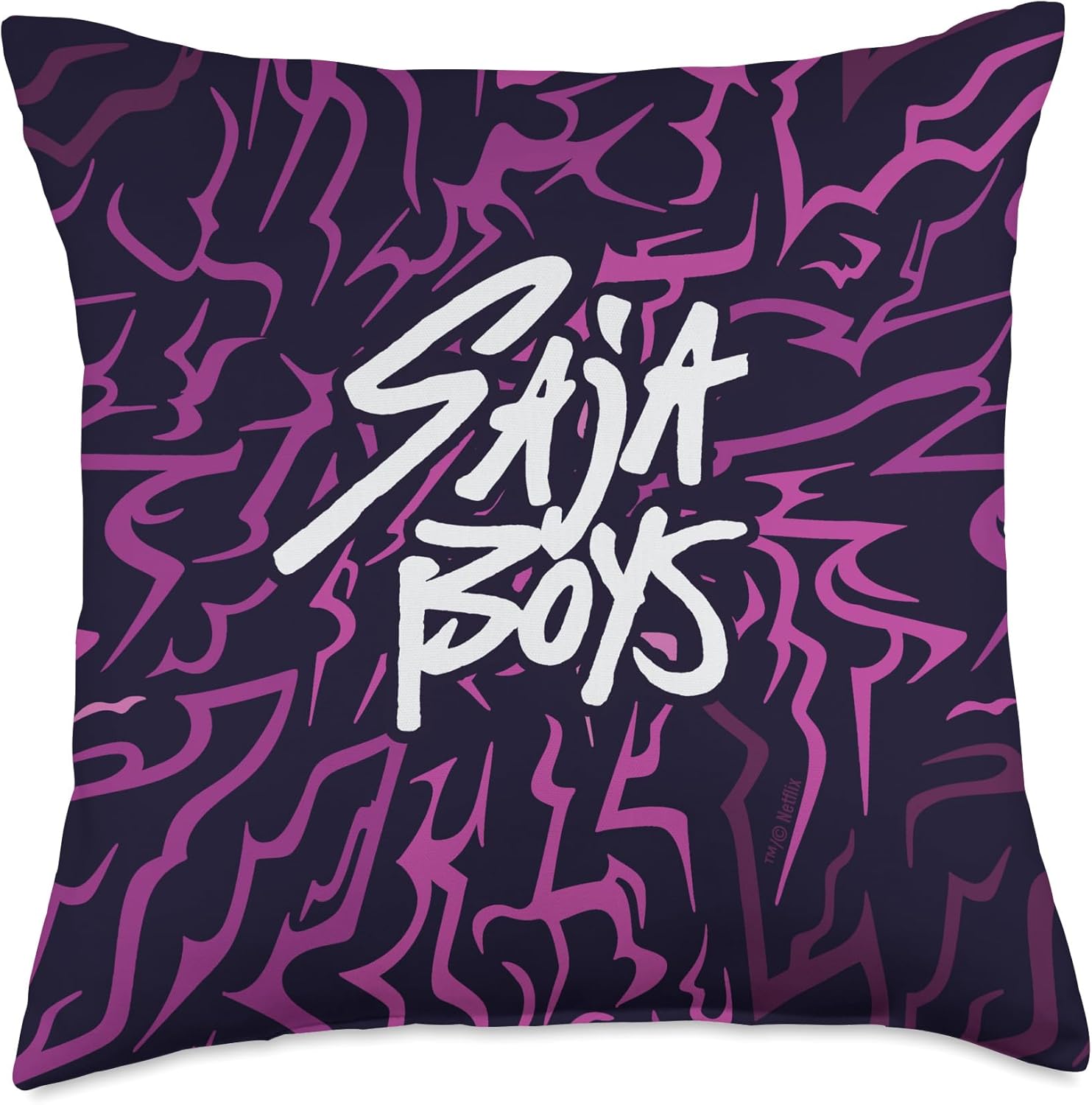 Kpop Demon Hunters Saja Boys Demon Pattern Throw Pillow