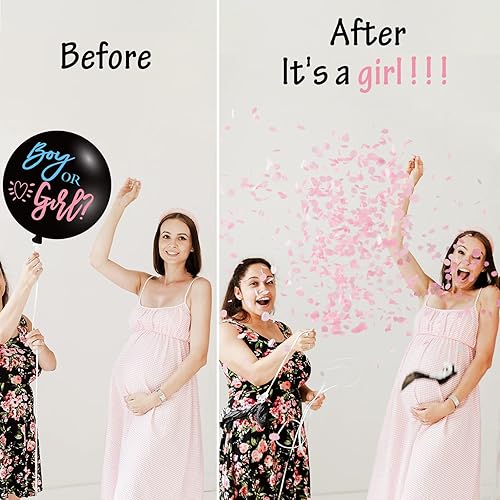 Miniatura 5 de Decoraciones de revelación de género, suministros de fiesta de baby shower, 124 piezas, platos de papel, vasos, servilletas, manteles, globo negro,