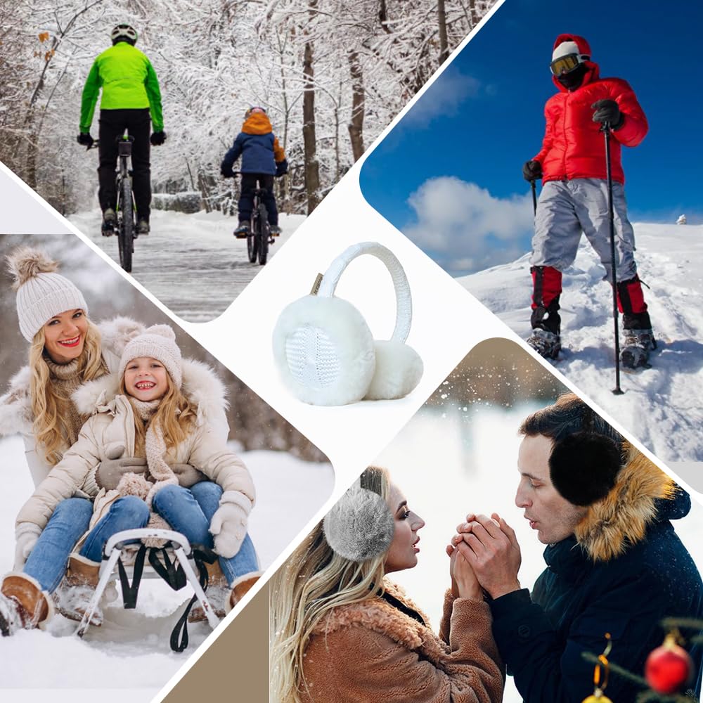 MGGMOKAY Hiver en Plein Air Couvre-oreilles pour Hommes Femmes,cache-oreilles en peau de mouton,Cache-oreilles Chauds
