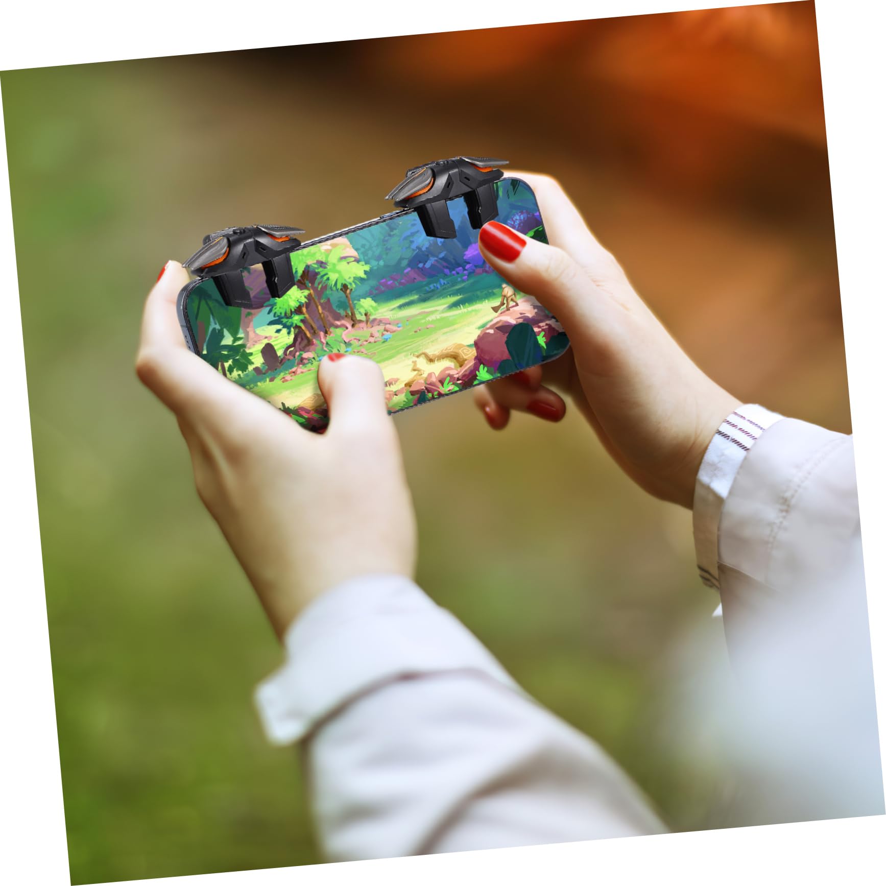 Mikinona Zubehör und Bildschirmschutz aus ABS Kunststoff Hoher Empfindlichkeit Gaming Controller mit Trigger und Handschuhen Inklusive Ladekabel für Mobiles Spielen Smartphones