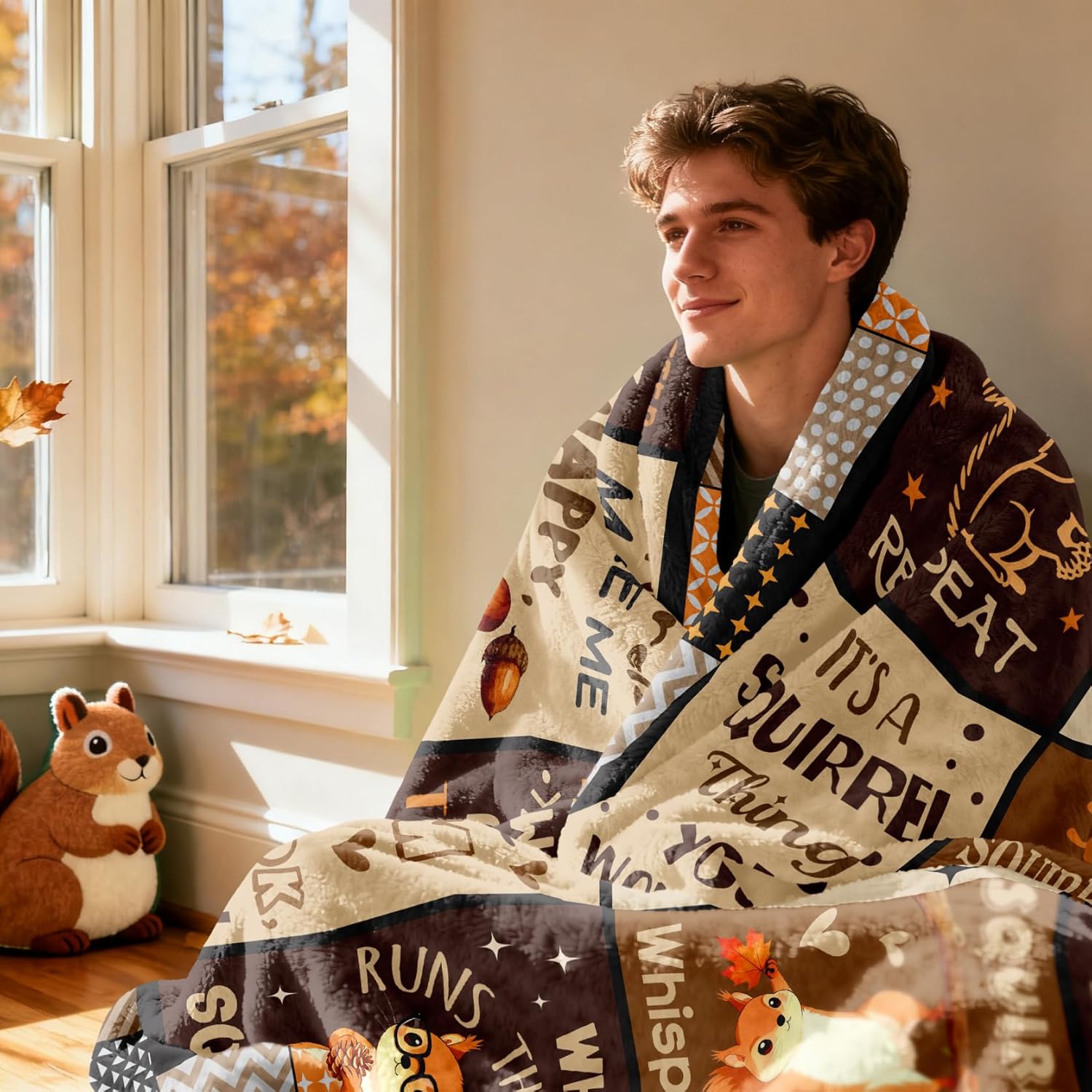 Squirrel Gifts Blanket 50" X 60", Squirrel Lover Gifts for Women/Men, Funny Squirrel Accessories Stuff for Boys/Girls - Image 4