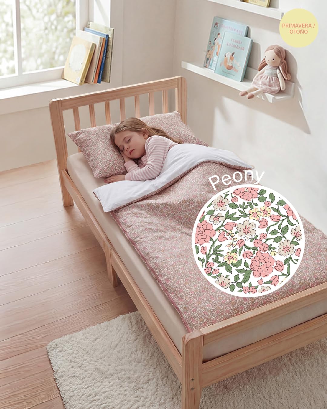 molis&co - Saco de Dormir Infantil - Saco Edredón Relleno Nórdico - Ideal para Primavera y Otoño - Juego de Manta 140x70cm con Almohada 60x40cm - 100% algodón