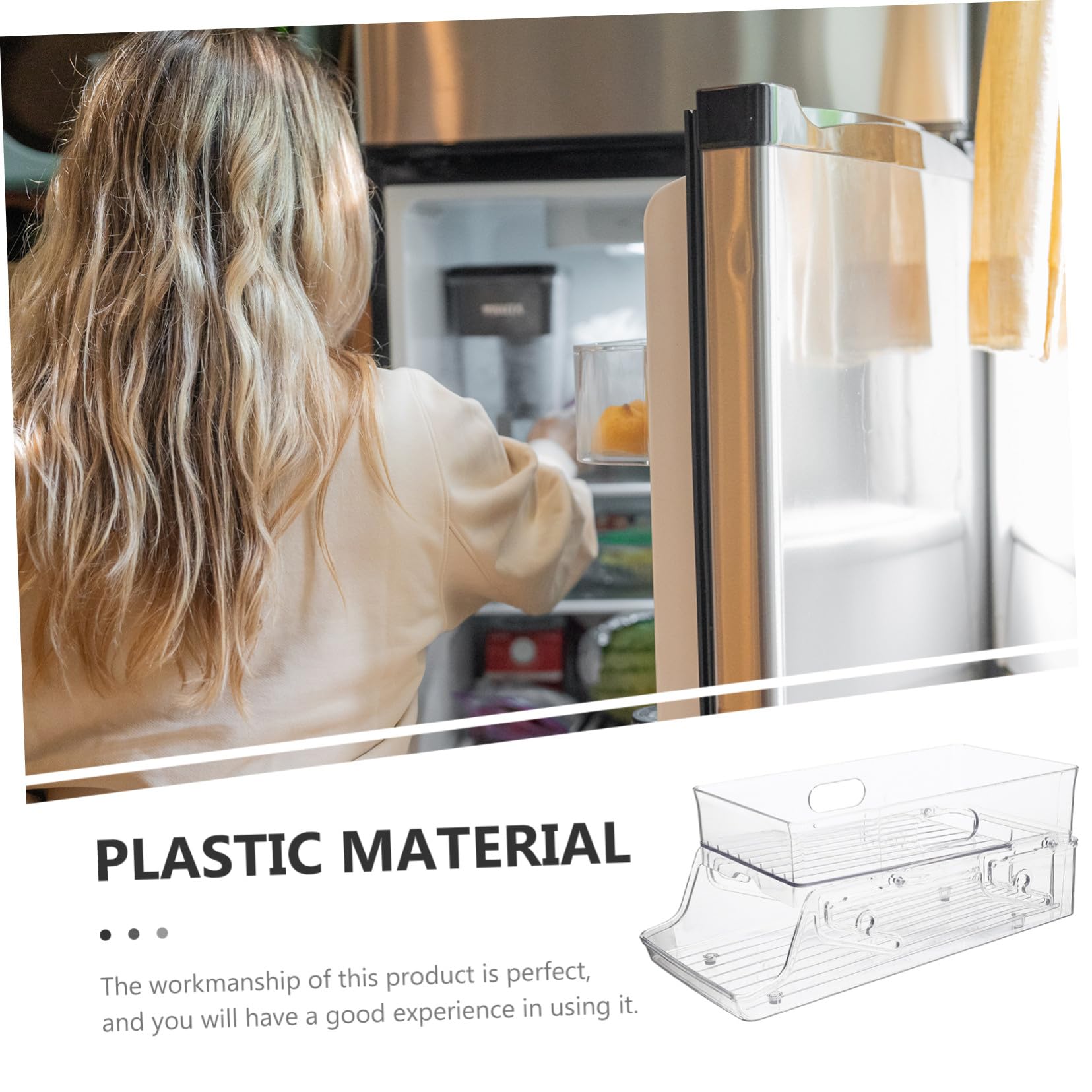 Organizer Frigorifero Trasparente con Dispenser Rotante per Lattine Contenitore Bevande Versatile Cucina e Ufficio