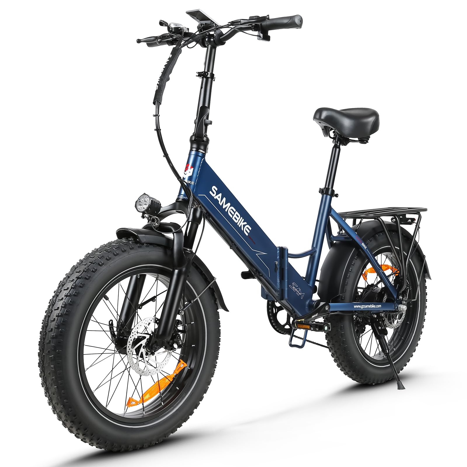 SAMEBIKE M200 Bicicleta Eléctrica de 20"*4.0 con Neumáticos Gordos, Bicicleta Eléctrica Plegable de 48V/13Ah, Bicicleta de Montaña Todo Terreno, Alcance Máximo 60-120 km