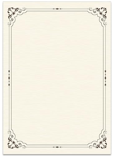 80 Recycling Blatt altmodisches Briefpapier/Vintage Design Papier DIN A4 Recycling. Ideal für Vintage-Einladungen und Briefe