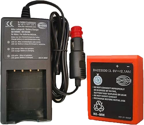 Miniatura 1 de QA108600QD108300 para HBC Crane Cargador de batería de control remoto, cargador D-74564, cargador BA223030 (DC 12V-24V) (cargador+batería)