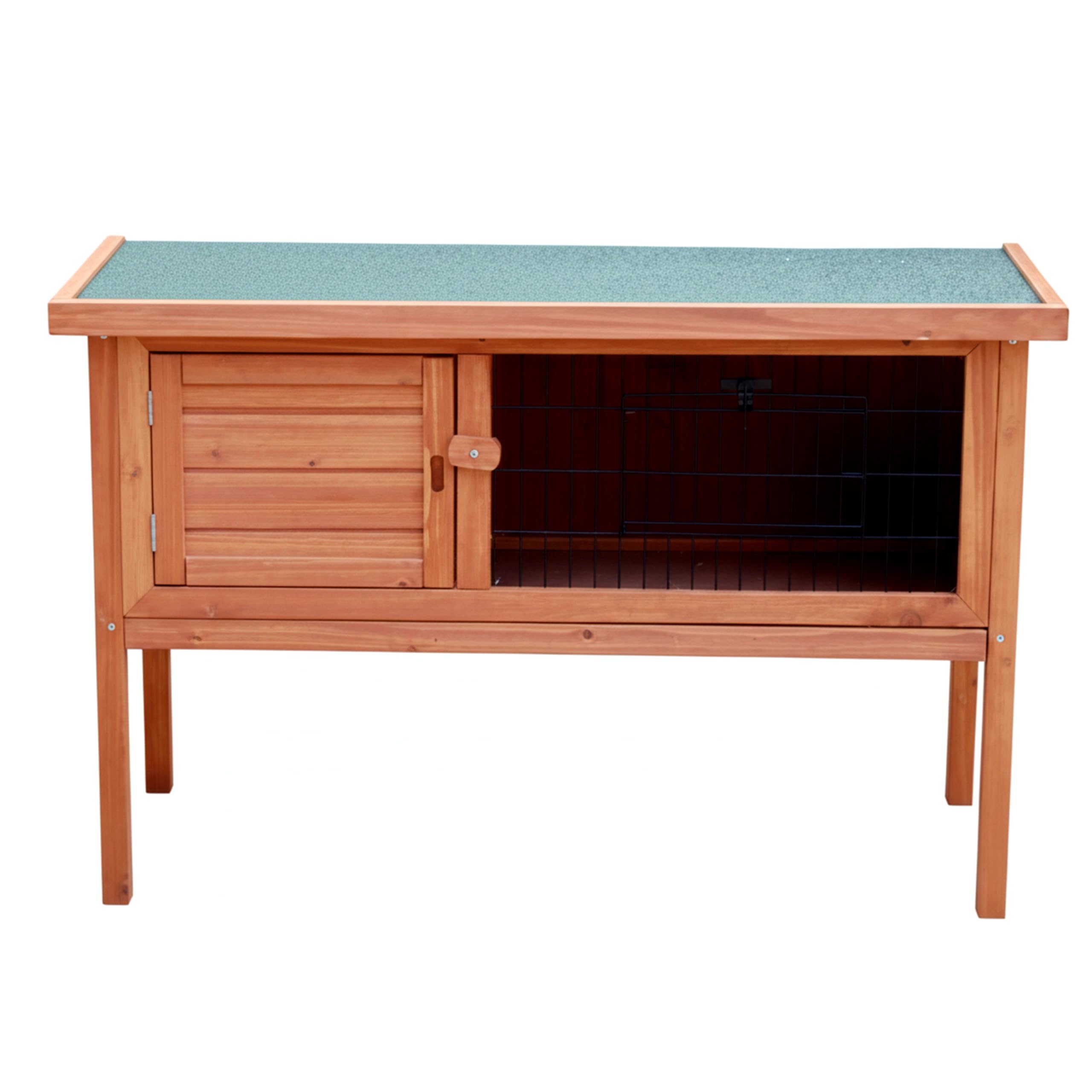 Little Friends Outdoor Rabbit Hutch | Single Storey Guinea Pig Cage - Natural Brown