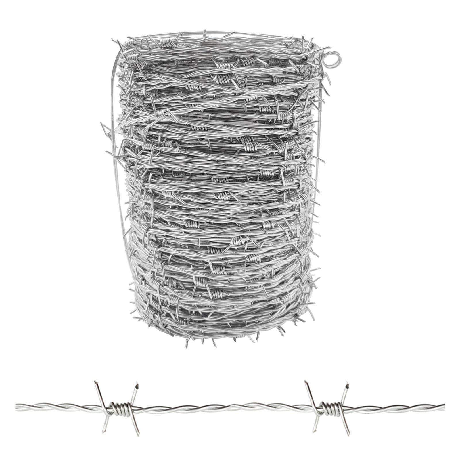 Bobina Alambre Espino Anti-Robo - Malla de Seguridad para Vallados - Galvanizado en Caliente - Ideal para Almacenes/Patios,2.2mm,200m(656ft)