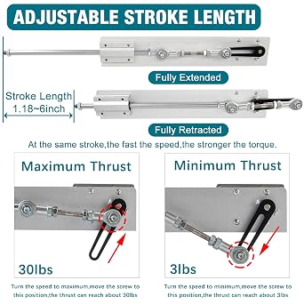 Reciprocating Cycle Linear Actuator DC 24V 160rpm Stroke 1.18-6 with Suction Cup and Speed Controller,Adjustable Telescopic Motor DIY Motor (24V150MM160RPM)