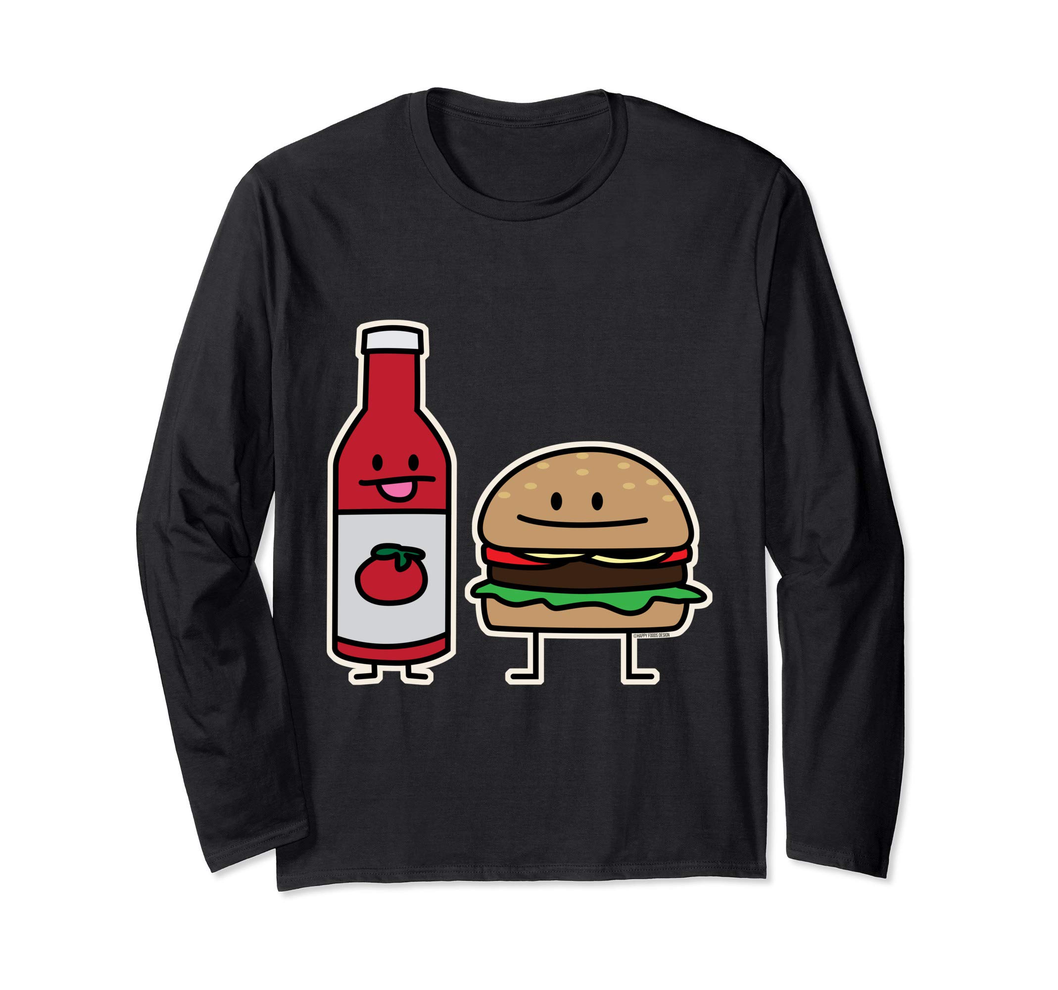 Hamburger Ketchup fast food buddies bun patty burger Long Sleeve T-Shirt