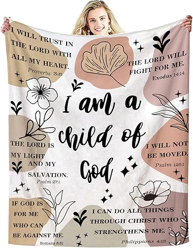 Miniatura 1 de Regalos cristianos para mujeres, manta inspiradora con versículos bíblicos, manta de oración religiosa, manta de franela suave curativa, 50 x 40