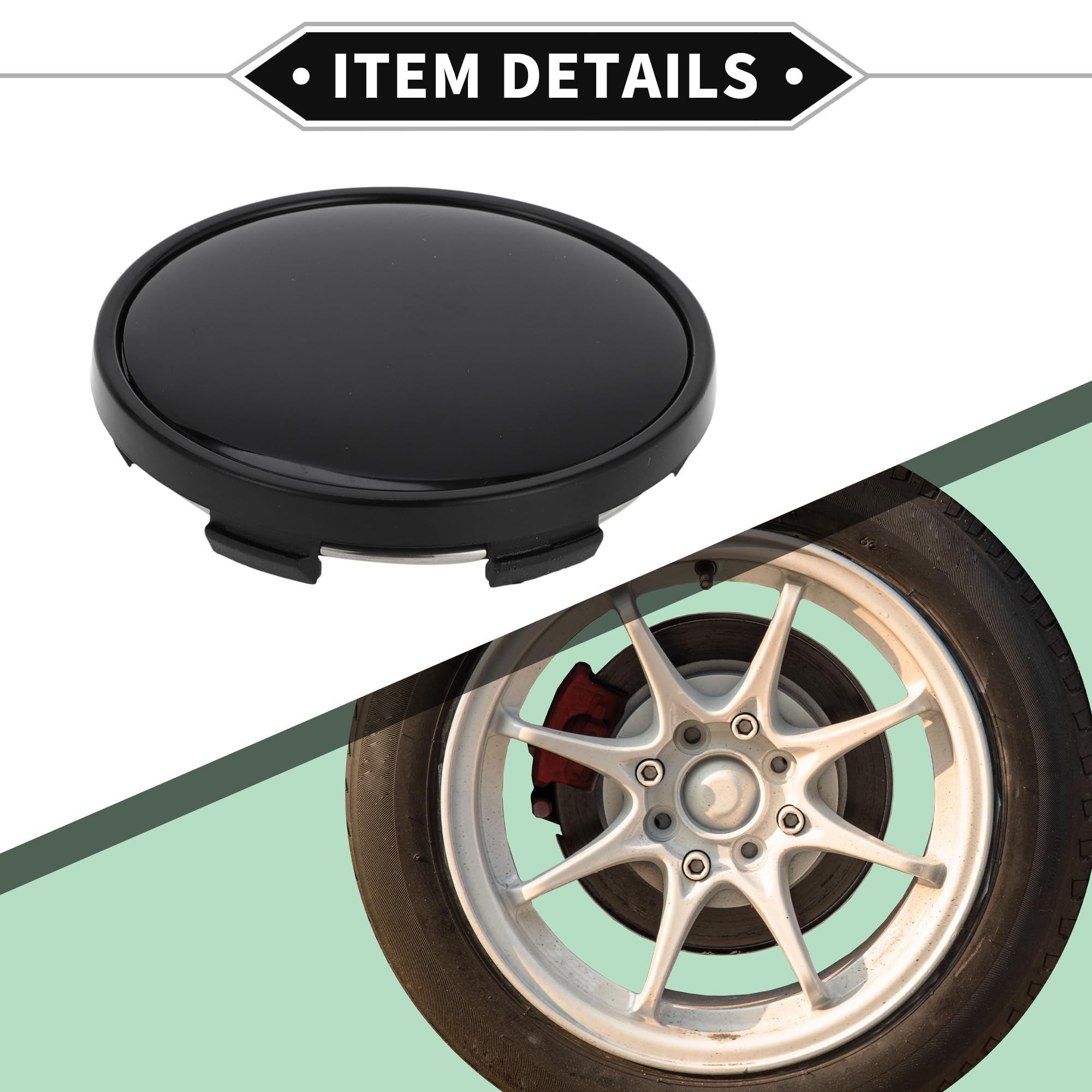 VekAuto 1 cache-moyeu de roue de voiture, 56 mm OD universel pour roues