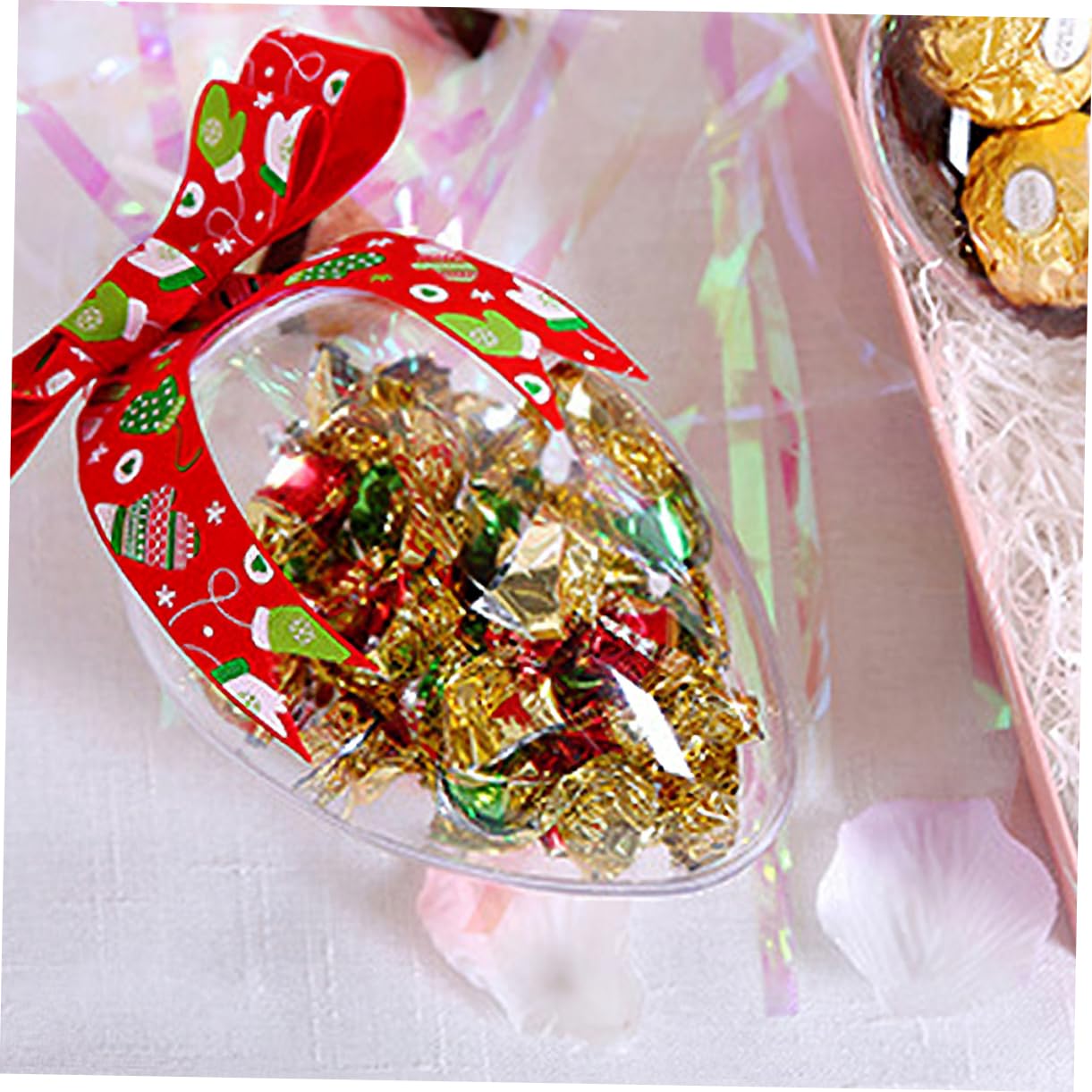 5 Pezzi di Uova di Pasqua in Plastica Trasparente Riempibili Palline Trasparenti per Ornamenti Pasquali Ideali per Scatole di Caramelle Pasquali Forniture per Feste Primaverili E