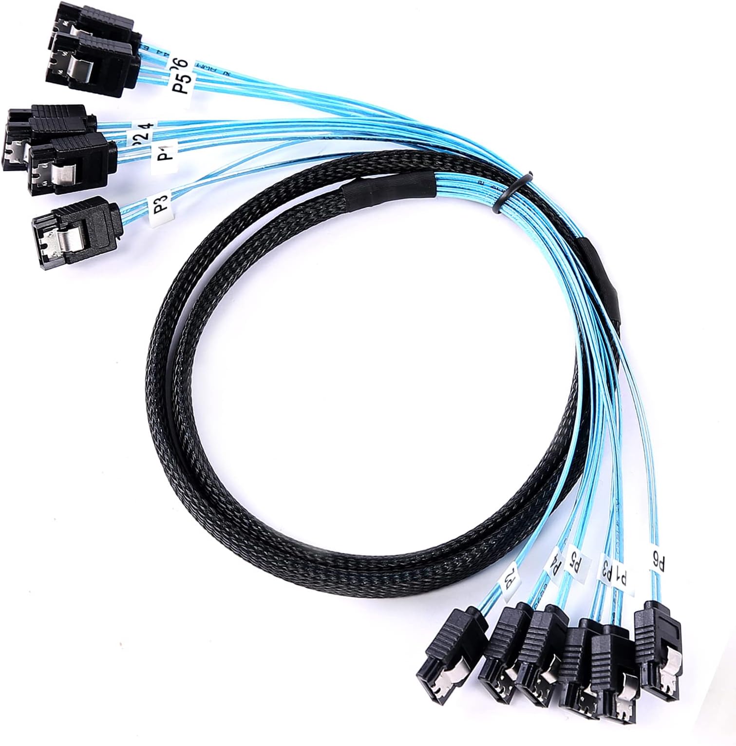 SATA-III Cable-1M 6Pcs/Set-6Gbps-SATA Cable Replacement for Bitcoin Computer-Server CD DVD Drives Raid HDD-SSD Data Cable (3.3FT)