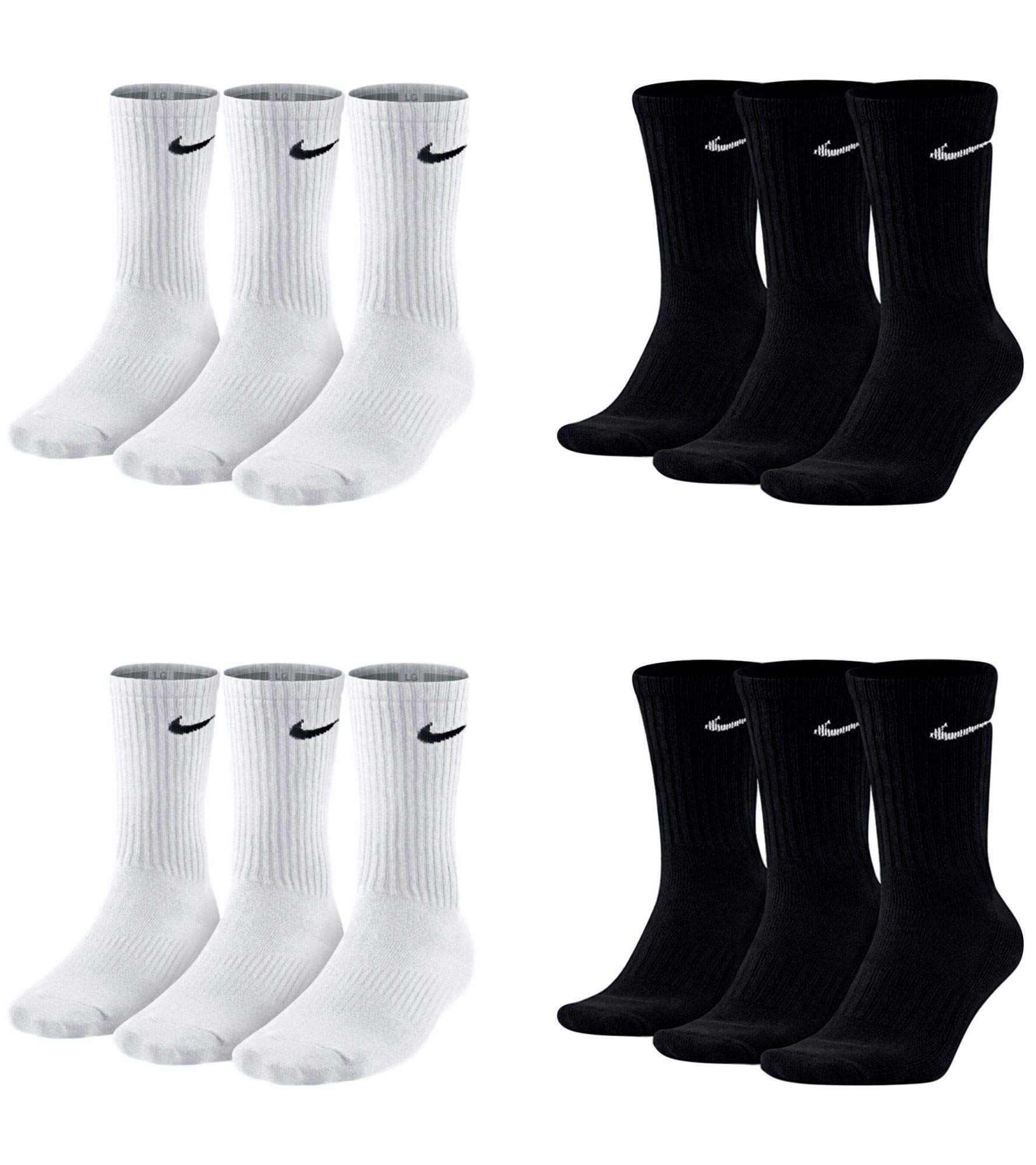 Nike 18 Paar Socken Herren Damen Sparset Tennissocken Sportsocken Laufsocken Paket Bundle SX4508 Weiß Schwarz Grau