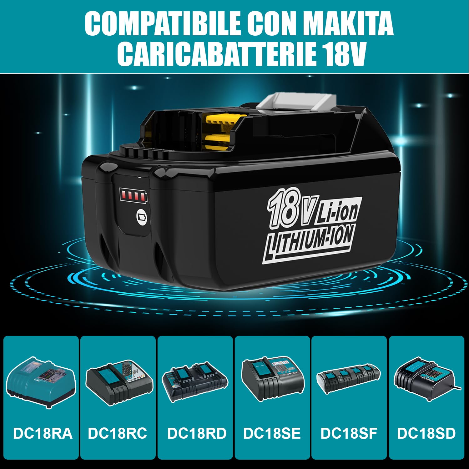 2Pack 5.0Ah Replacement per makita 18V Batteria BL1850 BL1860B BL1860 BL1840 BL1845 BL1835