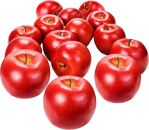 MotBach Manzanas artificiales, 12 piezas de frutas artificiales, manzanas sintéticas de espuma de plástico, frutas decorativas, frutas falsas, disponible en Yaxa Colombia