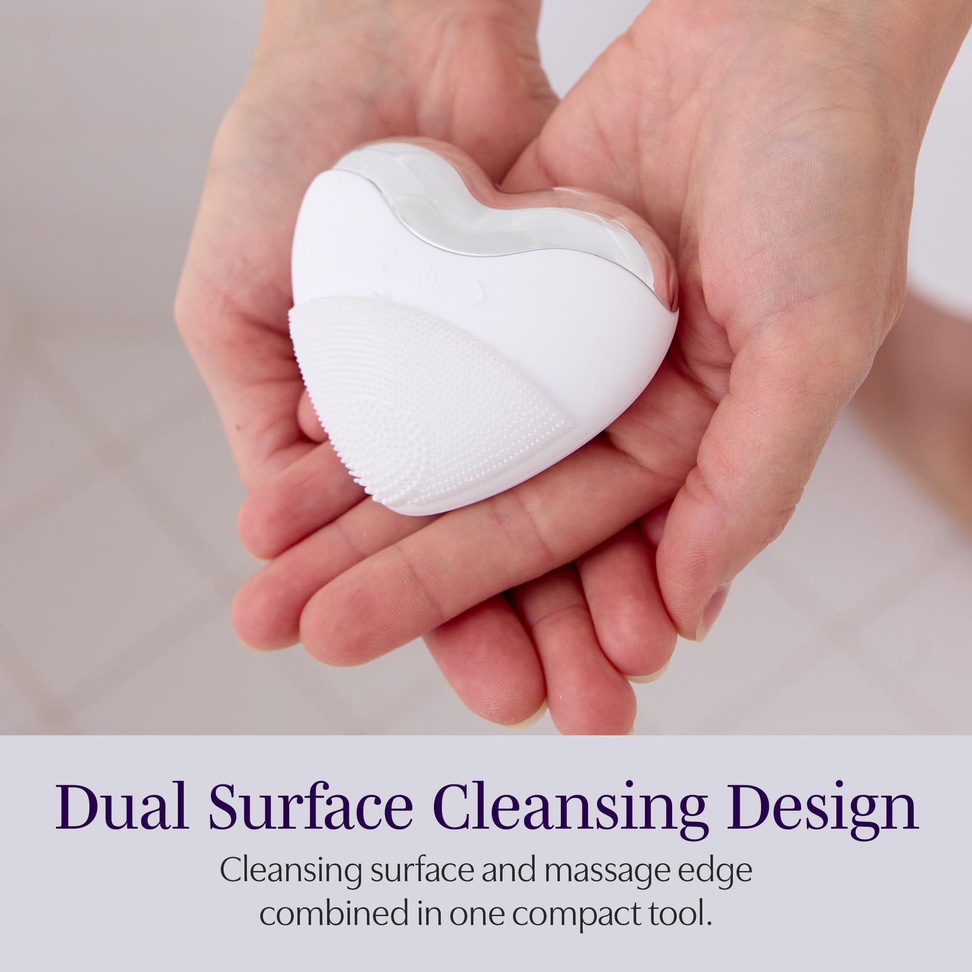Saian Pure Love Ultraschall-Silikon-Gesichtsreinigungsbürste – Sonic Elektrischer Gesichtsschrubber für die Hautreinigung – Wasserdichter Handreiniger mit Intensitätsregelung für Dusche und