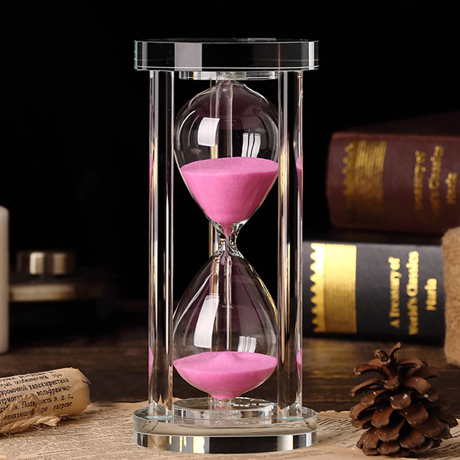 Temporizador de Reloj de Arena, 15 minutos/30 minutos/60 Minutos, decoración de Escritorio for el hogar, Navidad, cumpleaños ，Reloj de Arena(Purple)