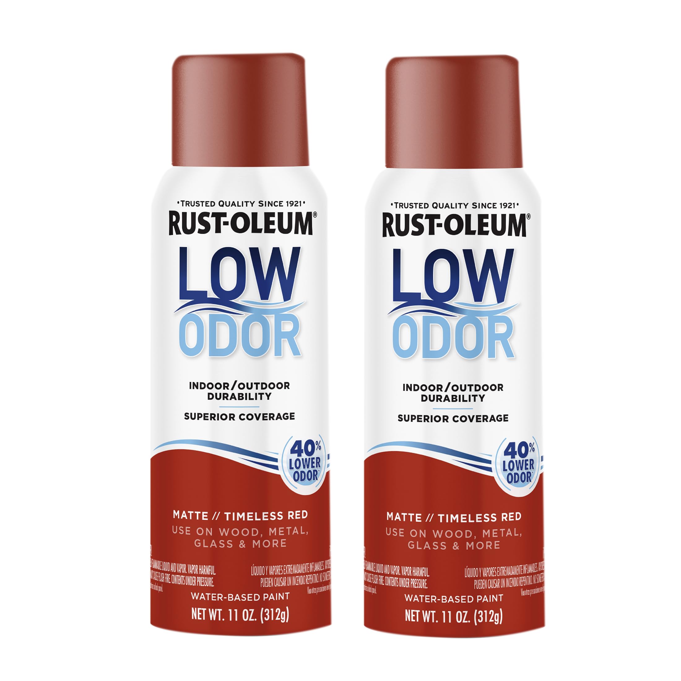 Rust-Oleum Low Odor Premium Spray Paint, Matte Timeless Red