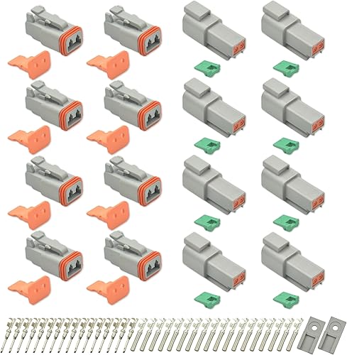 Miniatura 9 de Kit de 215 piezas de conectores Deutsch, conectores DT de 2, 3, 4, 6, 8 y 12 pines, conectores eléctricos impermeables IP67 con 75 pares de