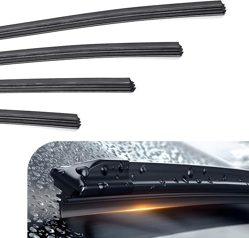 Refil de palheta do limpador de para-brisa Arwrilt em silicone, ajustável, 60,96 cm – Kit com 4 unidades