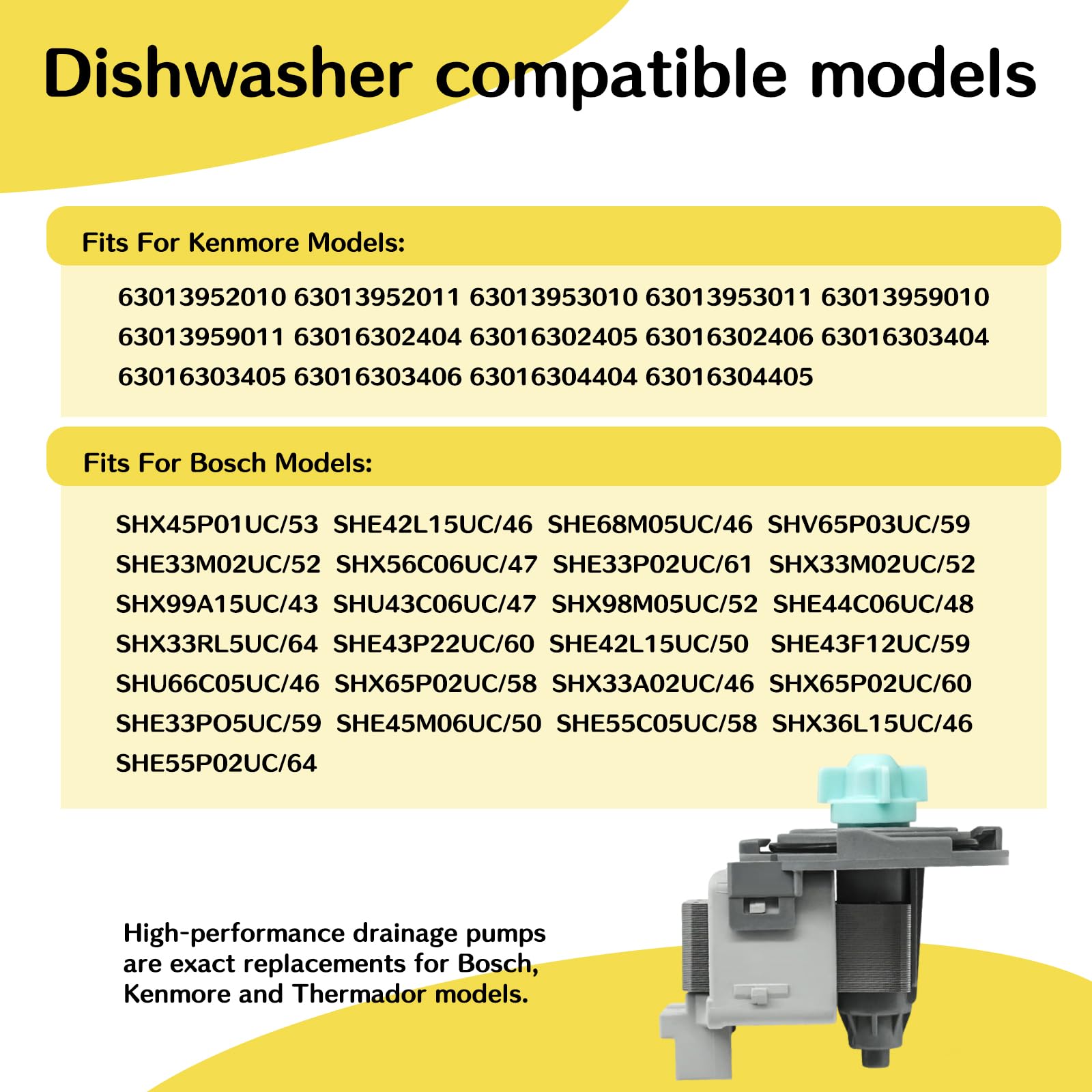 642239 - Bomba de drenaje para lavavajillas, repuesto para Bosch Kenmore Thermador (sustituye a 00184178 1387293 AP3996662)