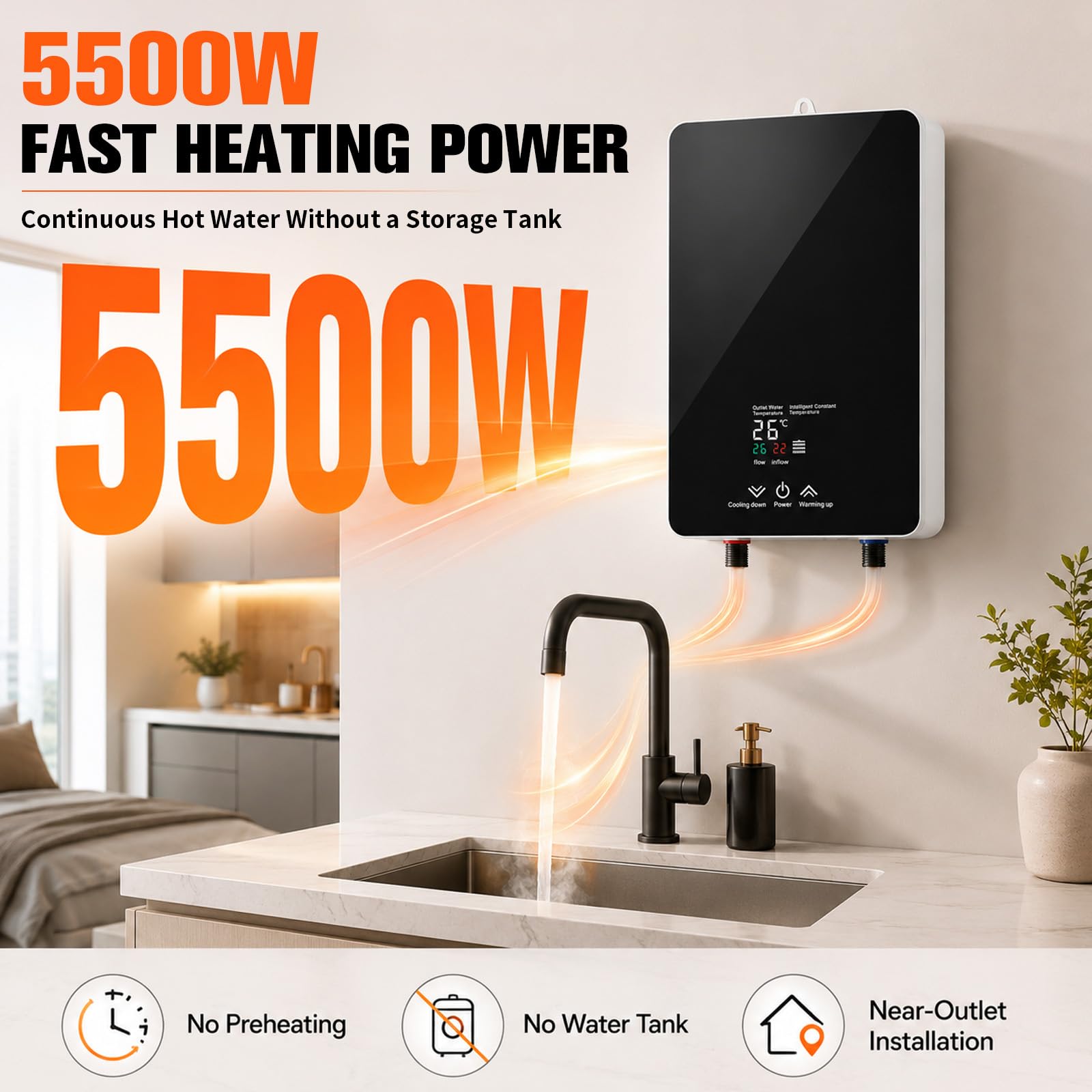 5500 W 220 V - Calentador de agua eléctrico