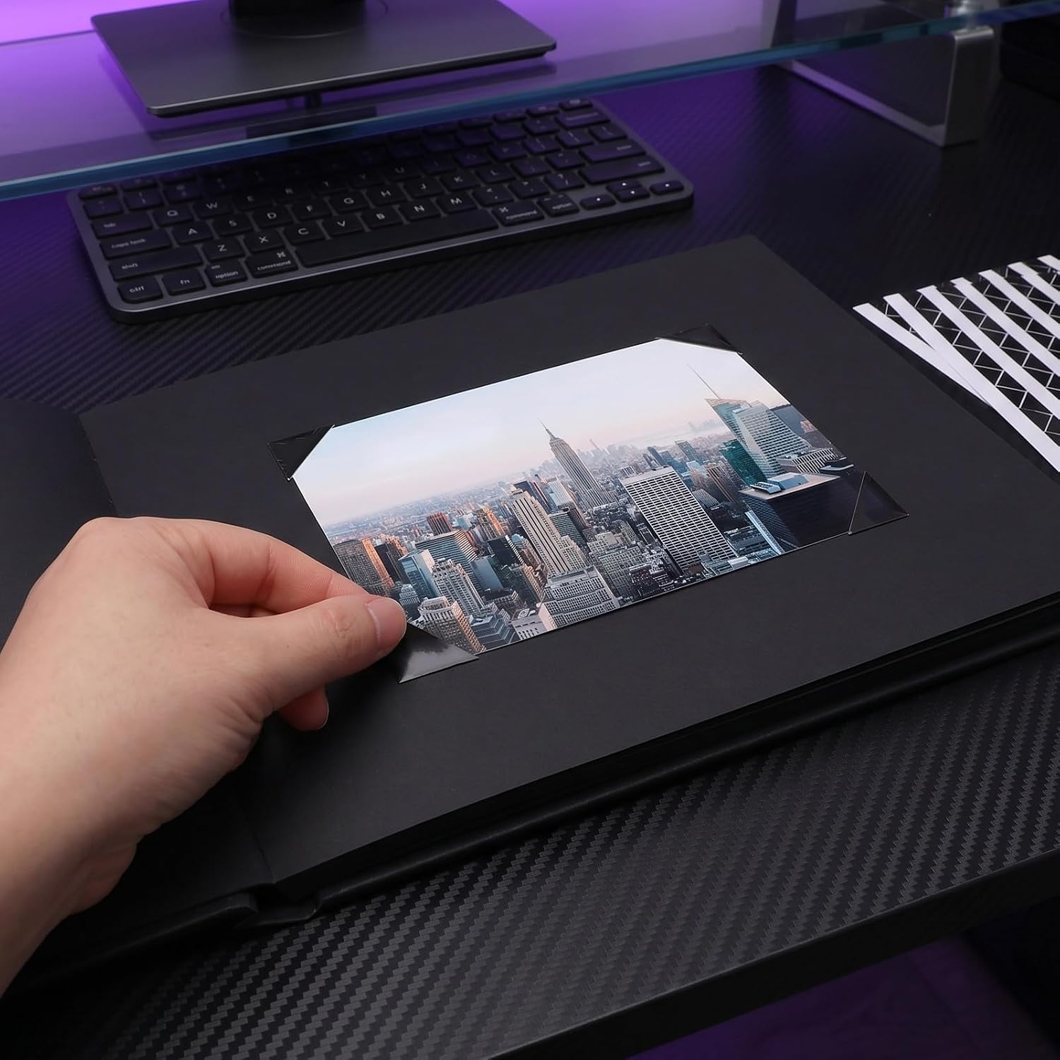 Photo Corner Stickers 100pcs Self Adhesive Paper Album Tabs Black