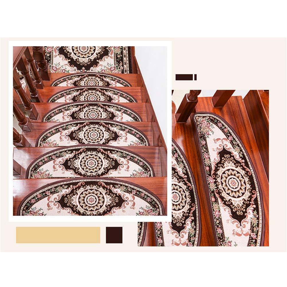 Almohadillas para escaleras Alfombra para escalones 5 Piezas Escalera en Espiral Alfombra para escalones Alfombra para escaleras, Patrón Europeo Almohadilla para escalones Antideslizante Alf