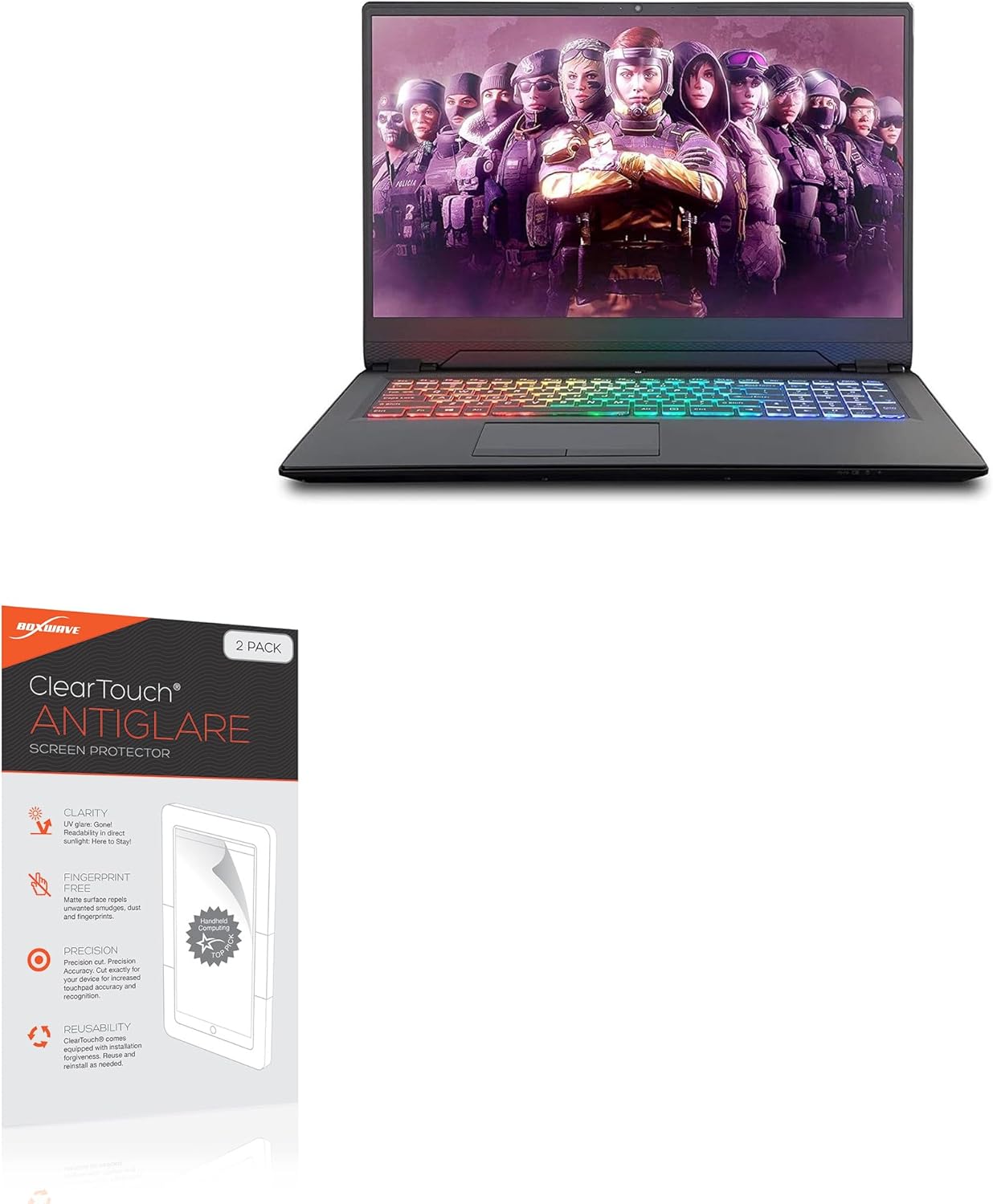 BoxWave Screen Protector Compatible with Sager NP8977 - ClearTouch Anti-Glare (2-Pack), Anti-Fingerprint Matte Film Skin