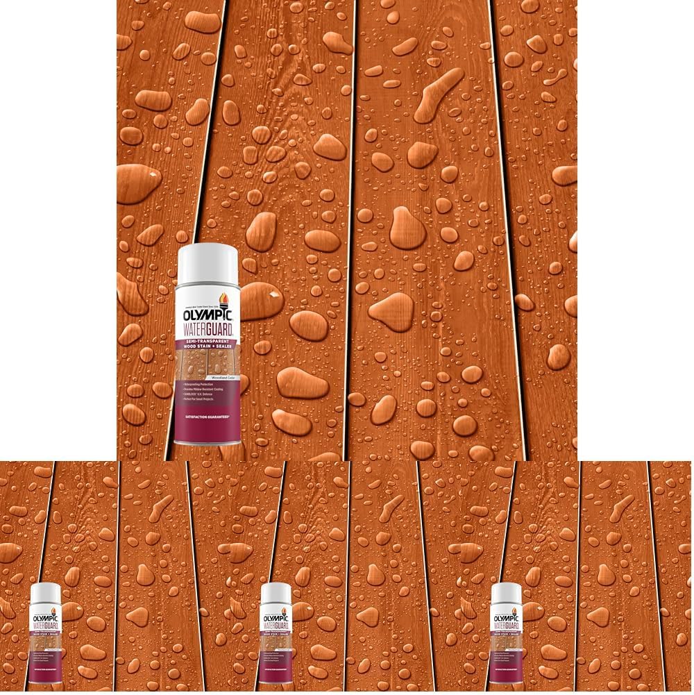 Olympic WaterGuard 11.75 oz. Woodland Cedar Semi-Transparent Exterior Wood Stain Plus Sealer (Pack of 4)