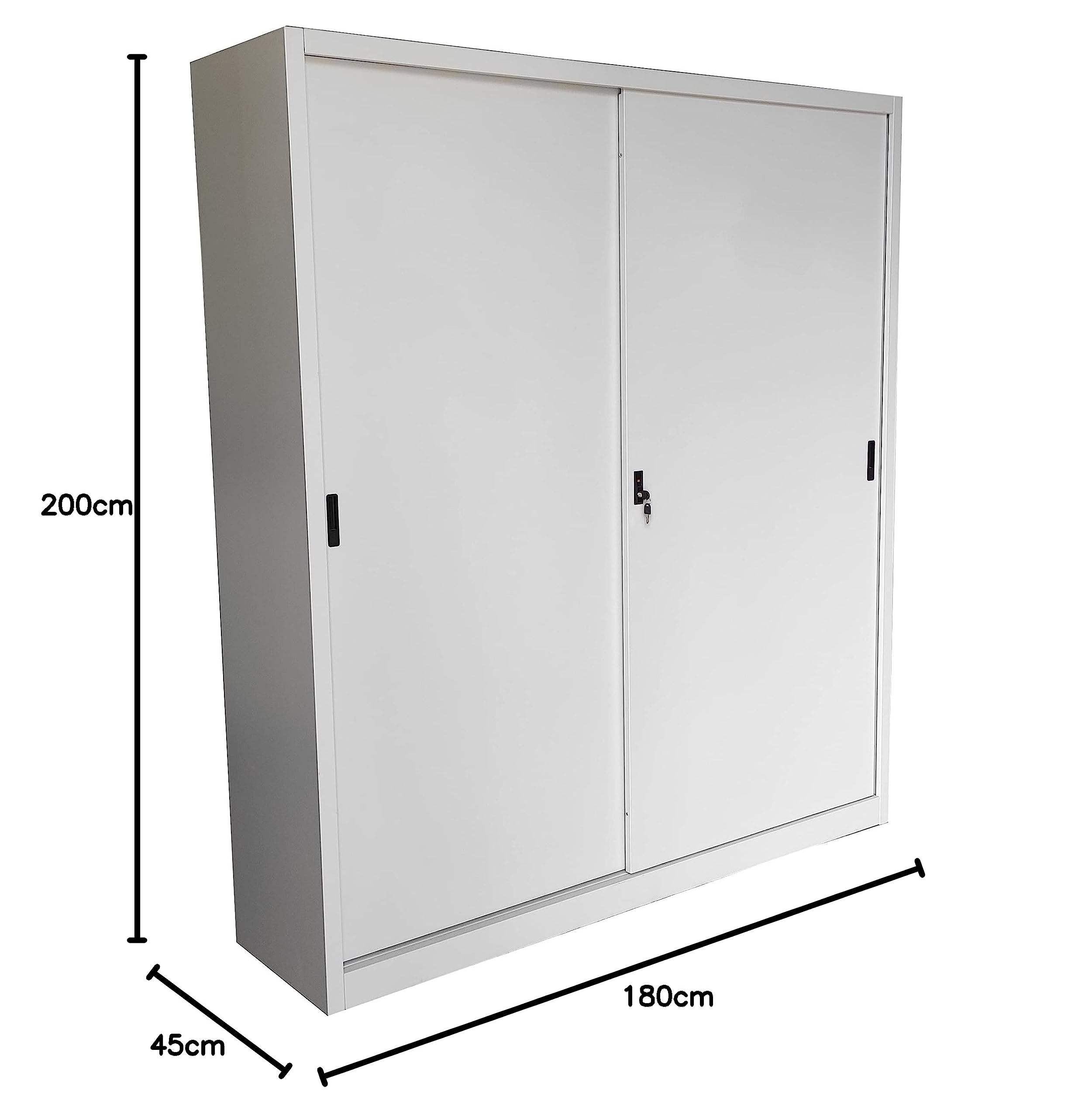 Armadio in Metallo Ufficio/Archiviazione Ante Scorrevoli Dim. 180x45x200h cm MONTATO