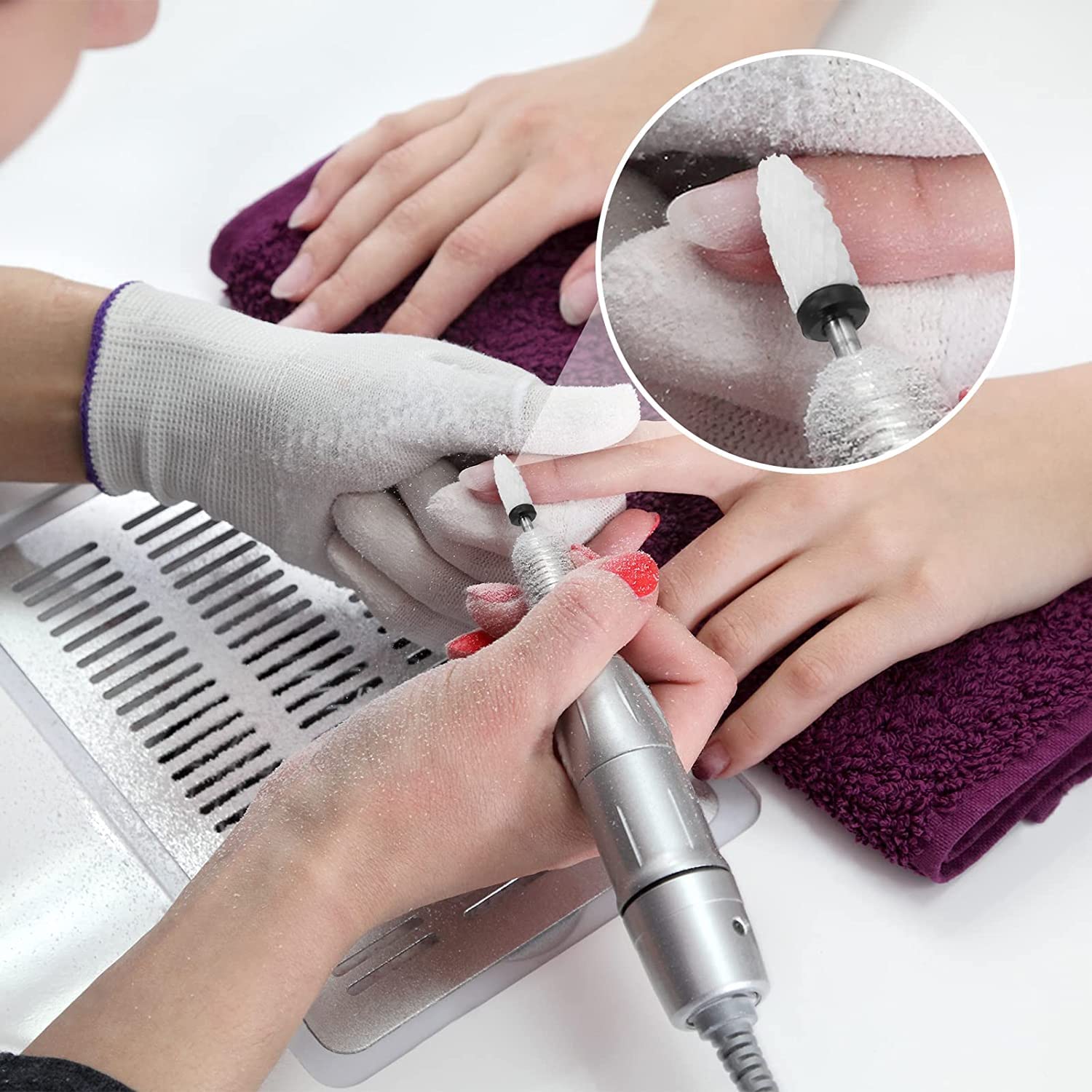 5 sztuk ceramicznych wierteł do paznokci, zestaw elektrycznych frezów do paznokci, ceramiczne wiertła do paznokci, końcówki ceramiczne do manicure, pedicure, skórek paznokci, do użytku domowego (5 kolorów)