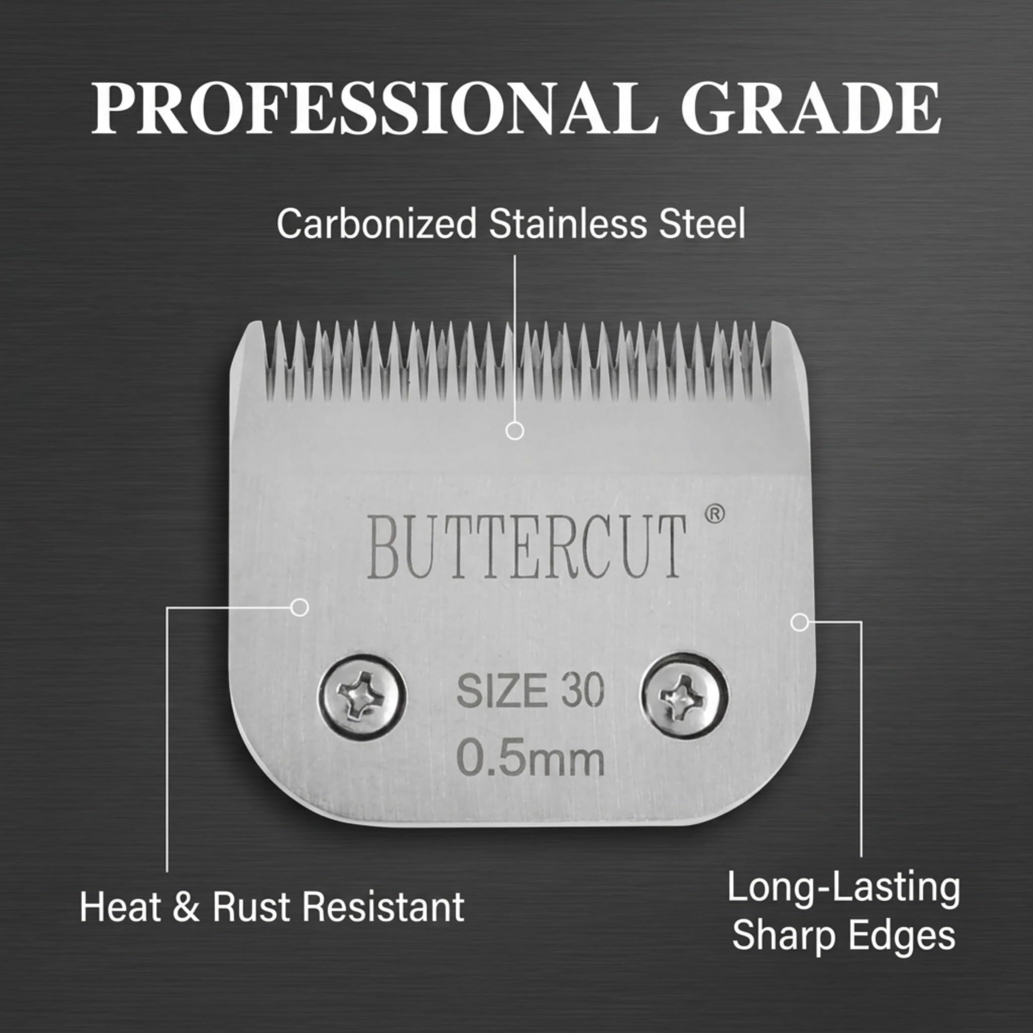 Geib Buttercut - Cuchilla de repuesto desmontable para cortapelos para perros, paquete de 4, tamaños #30, #10, 5F, 7F, bordes afilados de acero inoxidable, compatibles con Andis A5, Oster A5, Wahl