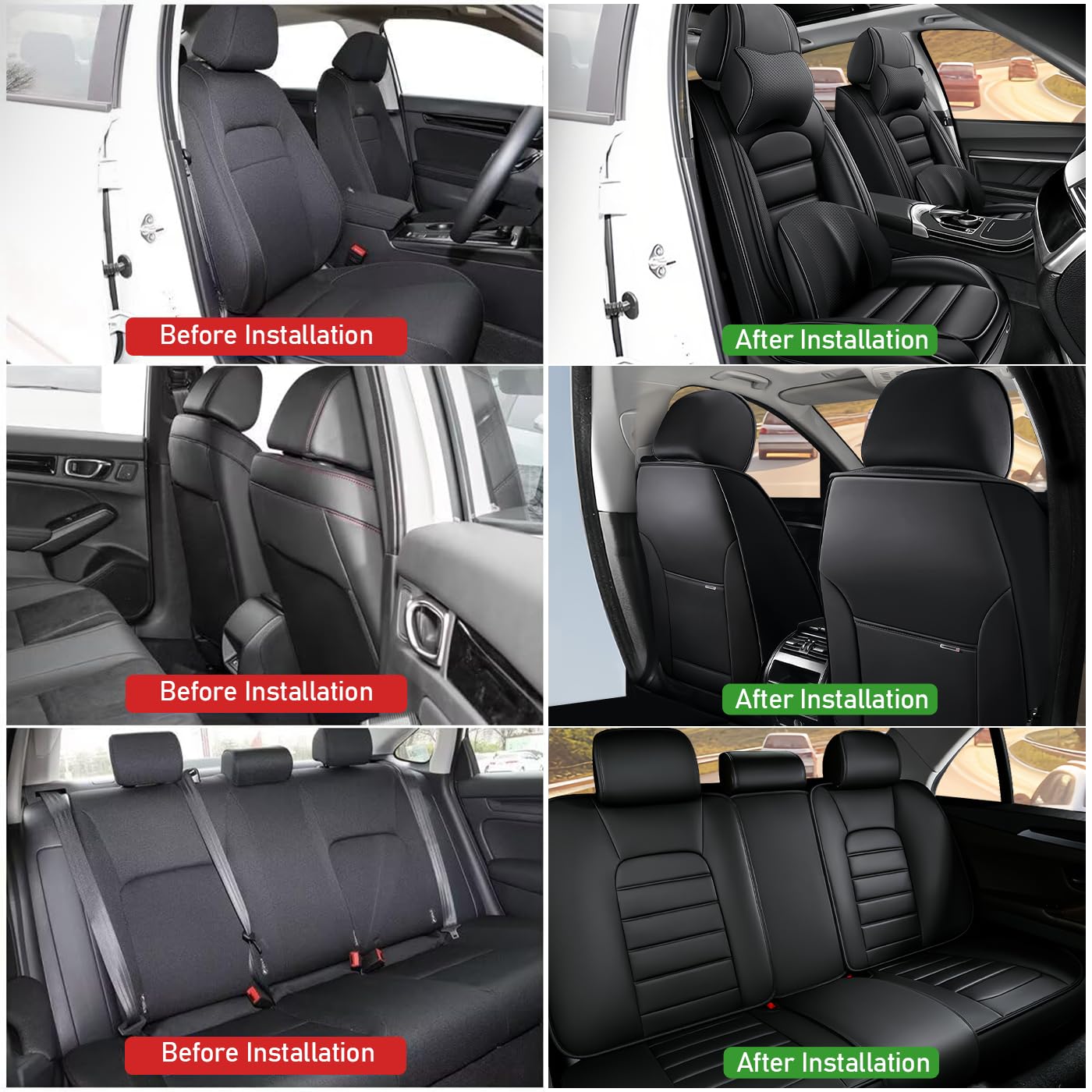 Amazon.com: CRDREMHOE Premium Nappa Leather Car Seat Covers for Dodge Ram  1500 2004-2011 - Full Set Custom Fit with Pillows | Anti-Slip Design &  Airbag Safe（Black） : Automotive